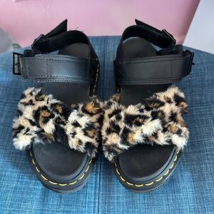 Dr. Martens Black and Leopard Sandals